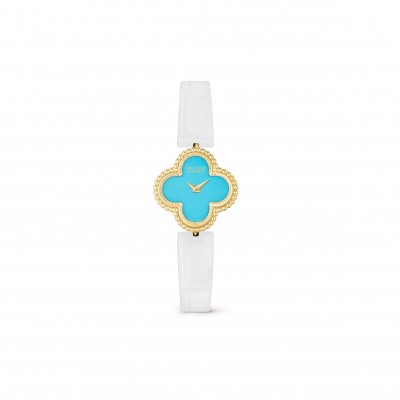 VAN CLEEF ARPELS SWEET ALHAMBRA WATCH18K YELLOW GOLD, DIAMOND, TURQUOISE VCARPBEH00